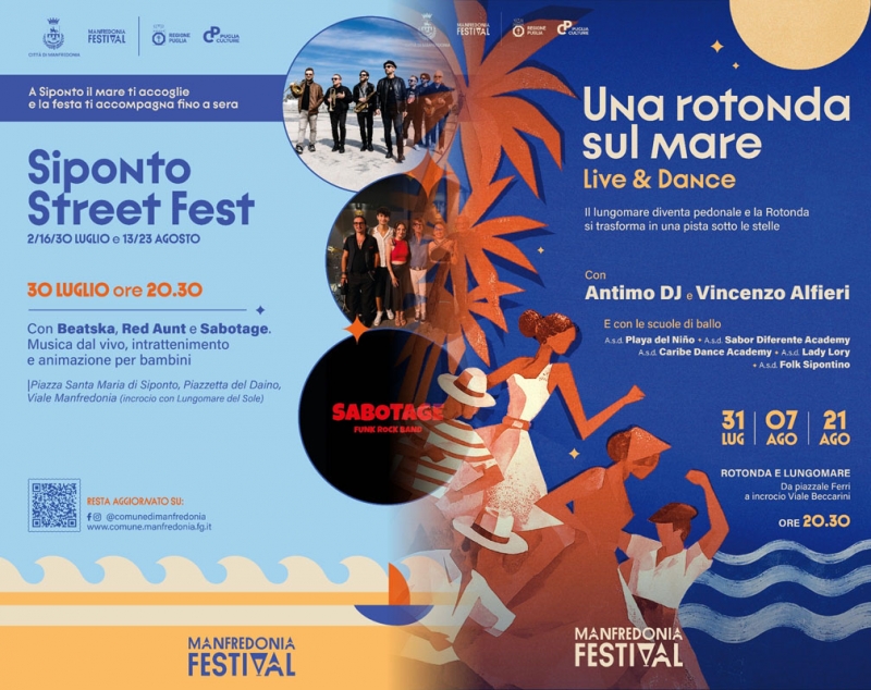 Manfredonia Festival 2026, una settimana tra libri, danza, musica e spettacolo: Siponto e il lungomare diventano grandi spazi di socialit�